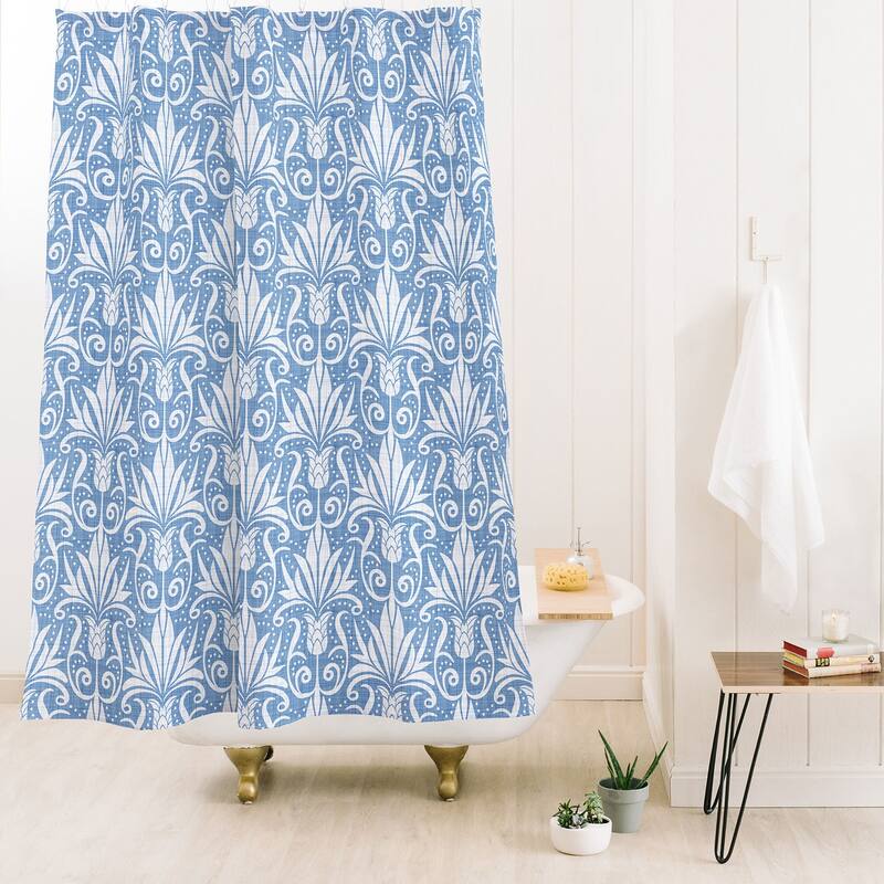 Heather Dutton Delancy Cornflower Blue Made to Order Shower Curtain 71